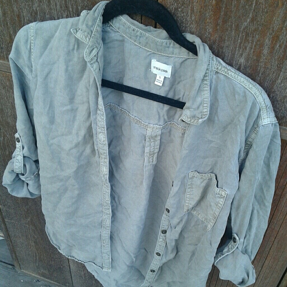 Sneak Peek Olive Green Women's button down